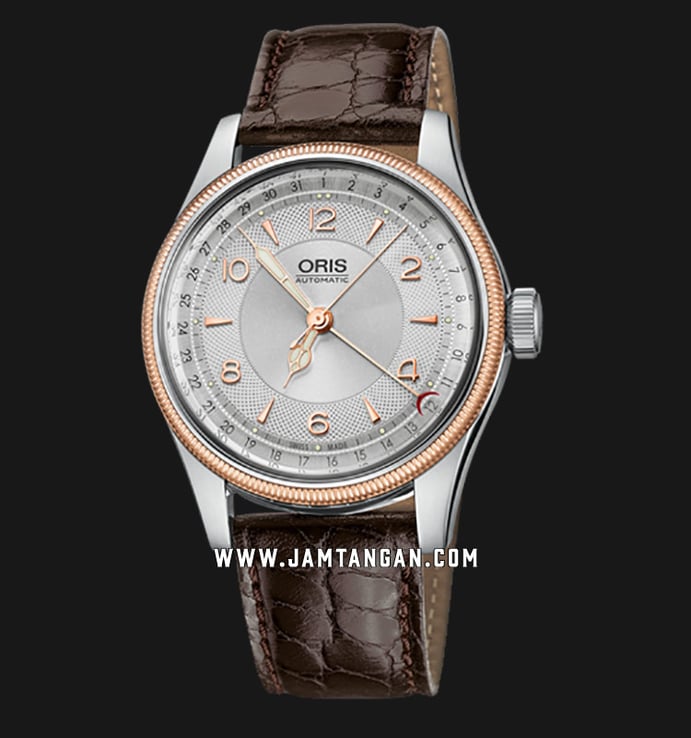 Oris Big Crown Pointer Date 01-754-7696-4361-07-5-20-52 Silver Dial Brown Leather Strap
